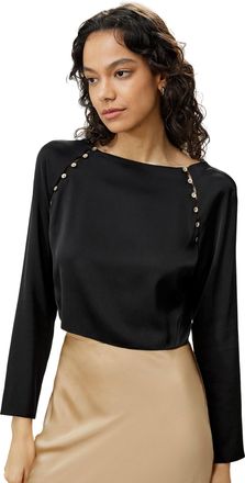 LilySilk Cropped Pullover Silk Top for Women