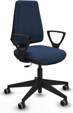 Piqueras y Crespo Piqueras Y Crespo - Elche Cp Similpiel Azul Marino Brazos Fijos Base Piramidal Ruedas Engomadas 65mm