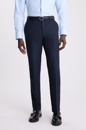Moss Tailored Fit Navy Flannel Trouser