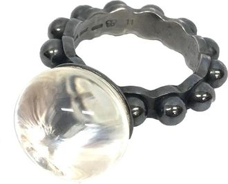 Bottega Veneta Silver 925 Band Ring (Pre-Owned)