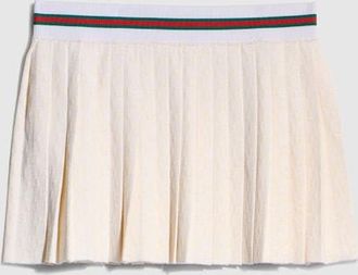 Gucci GG Cotton Viscose Jacquard Mini Skirt, White