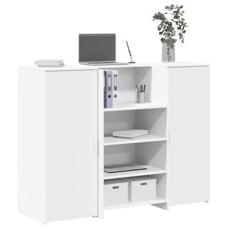 Berkfield Home Reception Desk White 135x50x103.5 cm Engineered Wood