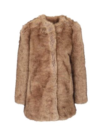 Stand Studio Beige Sadie Faux Fur Jacket