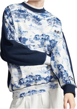 Li-Ning Paris Fashion Week SS20 Series Loose Pullover Blue White AWDQ251-1