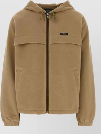 Prada flannel jacket with hood and pockets