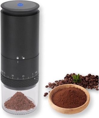 OEM Molinillo De Caf&eacute; Port&aacute;til - 38 Ajustes De Molienda - Pantalla Lcd - Recargable Por Usb - Negro