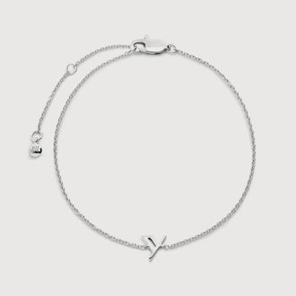 Monica Vinader Sterling Silver Initial Y Chain Bracelet