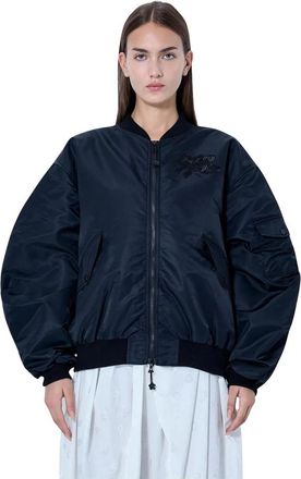 Cecilie Bahnsen Cbfeilan Technical Nylon Bomber Jacket - Jackets - Mujer - Negro - L