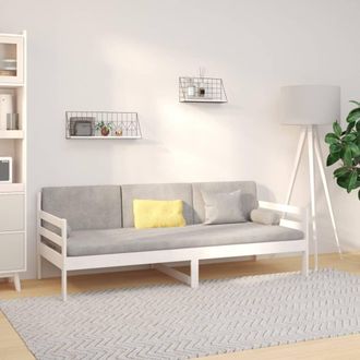 vidaXL Sof&aacute; Cama Sin Colch&oacute;n Madera Maciza De Pino Blanco 90x190 Cm Vidaxl