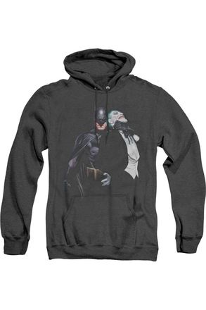 Gildan Batman Joker Choke Adult Heather Hoodie / Hooded Sweatshirt