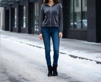 Vince Camuto Zip-Up Jacket In Gray