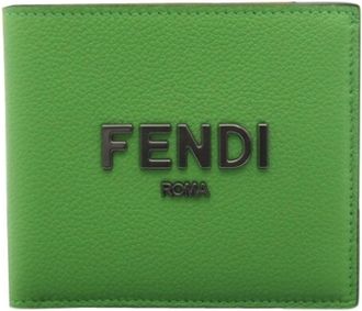 Fendi Green Leather Wallet (Bi-Fold) (Pre-Owned)