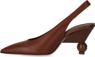 Max Mara Arito Slingback Pump - Dames - Pumps - Bruin - 40 EU - Leer - Schoenen