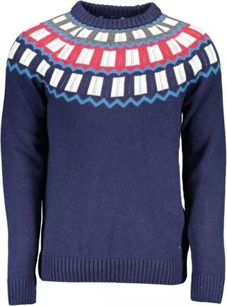 GANT Blauwe Designer Trui - Heren - Ronde hals truien - Veelkleurig - S - Wol - Truien & Vesten