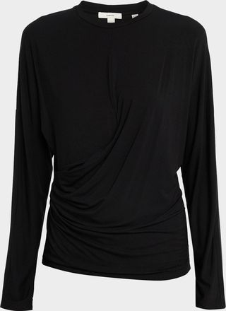 Vince Fixed-Drape Long-Sleeve Blouse