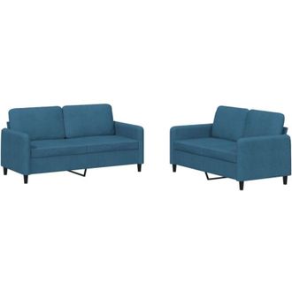 vidaXL Juego De Sof&aacute;s 2 Piezas Terciopelo Azul Vidaxl