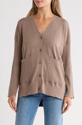 Splendid Geneva V-Neck Cardigan in Ash Brown at Nordstrom Rack, Size X-Large