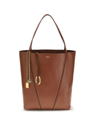 Chlo&eacute; Womens Shoulder Bag Spin Blushy Brown Calf Leather