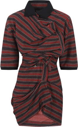 Vivienne Westwood striped polo mini dress - Rood