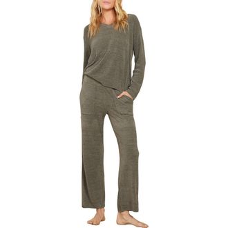 Barefoot Dreams CozyChic Ultra Lite Knit Pajamas in Olive Branch at Nordstrom Rack, Size X-Small