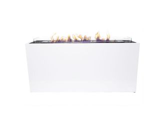 Purline Purline - Chimenea De Etanol De Suelo De Grandes Dimensiones En Acero Lacado Blanco