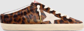 Golden Goose Baskets Super-Star Sabot Beige Brown Leo Cream