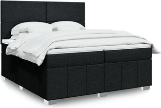 vidaXL Vidaxl - Cama Box Spring Con Colch&oacute;n Tela Negro 200x200 Cm