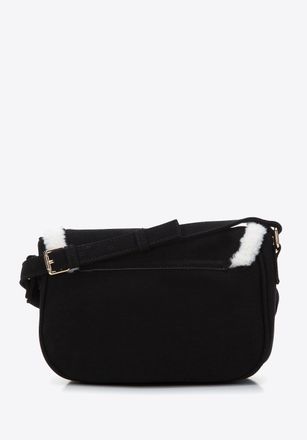 Wittchen Dames Messenger Bag met Imitatiebont Zwart Leer