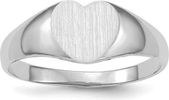 Diamond2Deal 14k White Gold Closed Back Heart Signet Ring