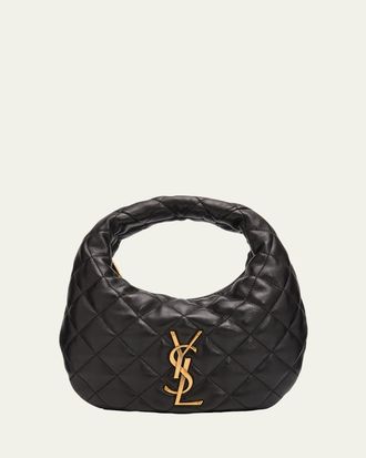 Saint Laurent Icarino Baby YSL Quilted Leather Hobo Bag