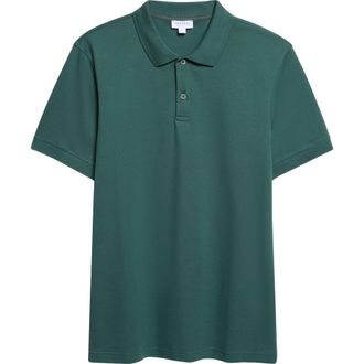 Sunspel Cotton Piqu&eacute; Polo in Forest at Nordstrom, Size Xx-Large