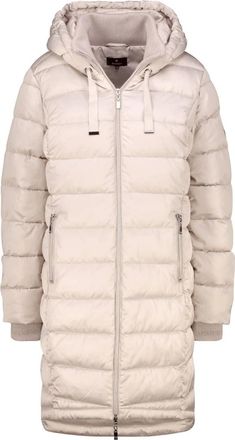 Monari Gewatteerde jas met Lurex - Dames - Parka Jassen - Beige - L - Katoen - Jassen