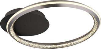 Globo Lighting Lámpara de techo LED semiempotrada de un solo anillo integrada, gris mate, regulable (2700-6000 K)