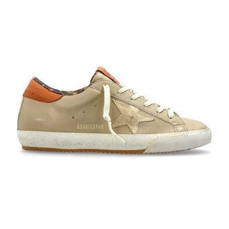Golden Goose Sneakers, female, Beige, Size: 11 US Super Star Bike With Folded Lin Sneakers