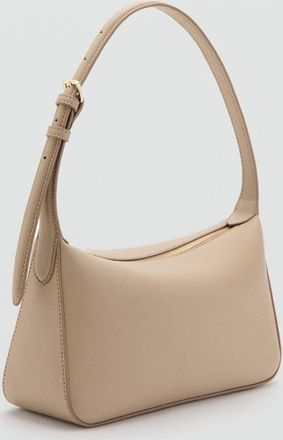 Mango Borsa da spalla similpelle beige - Donna - Taglia unica - MANGO