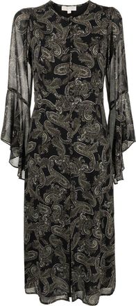 Michael Michael Kors paisley-print midi dress - women - Recycled Polyester/Polyester/Recycled Polyester/Polyester - 6 - Green