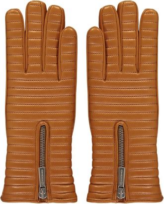 Moorer Guanto Quilted - Dames - Handschoenen - Oranje - 7 IN - Leer - Accessoires