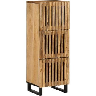 vidaXL Highboard 40x34x110 cm Solid Wood Rough Mango vidaXL