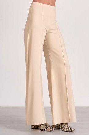 Elan Wide Leg Cotton Pant In Cream