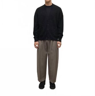 Johnstons of Elgin Plaited Textured Vee Cardigan In Black