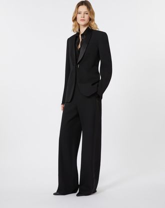 Max Mara Womens Wool Gabardine Blazer - Black - Size EU 42 (Womens)