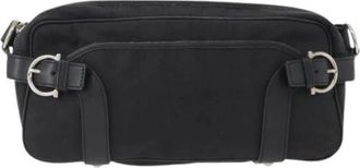 Ferragamo Pre-owned Cross Body Bags, female, Black, Size: ONE SIZE Pre-owned Canvas Shoulder Bag