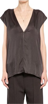 Rick Owens Overhemden, Dames, Grijs, XS, Dylan Top