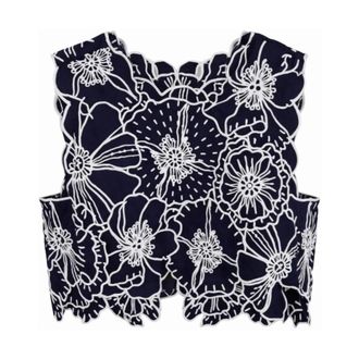 Farm Rio FARM Rio, Sleeveless Tops, female, Blue, Size: XS Top Richelieu