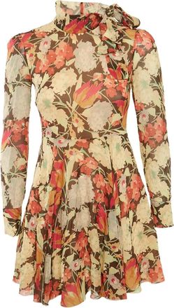 Red Valentino Abito a maniche lunghe a fiori - Rosa