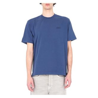 Autry T-Shirts, male, Blue, Size: XL Cotton Logo T-shirt