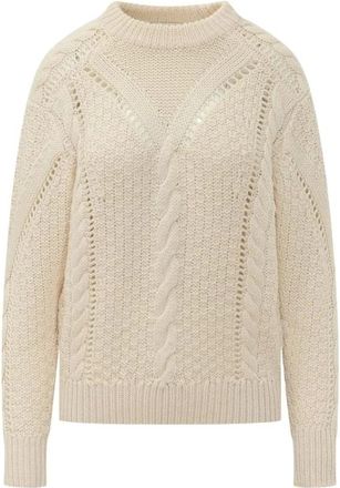 Isabel Marant Truien & Vesten, Dames, Beige, 2Xs, Trui met kabelsteek en ronde hals
