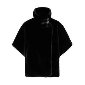 Pinko Comodino Cappa - female - PINKO - Faux Fur & Shearling Jackets - Black - XS - Jackets