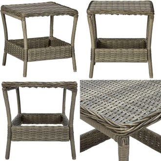 vidaXL Tavolo da Giardino Marrone 45x45x46,5 cm in Polyrattan - Tavolo in rattan - Tavolo da giardino marrone