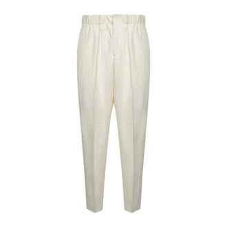 Laneus Slim-fit Trousers, male, Beige, Size: M Linen and Viscose Slim Fit Trousers